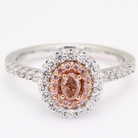 MirrorArgyle pink diamond halo ring