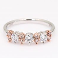 Reap white and Argyle champagne diamond ring