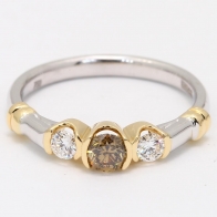 Eyre champagne diamond three-stone ring
