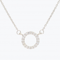 NXT Flight white diamond circle necklace