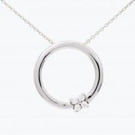 NXT Flutter white diamond circle necklace