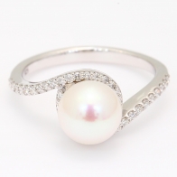 NXT Chiffon white fresh water pearl and white diamond ring