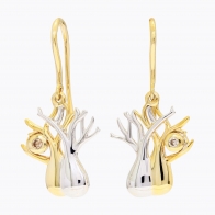 NXT Twin Boab two tone shepherd hook earrings