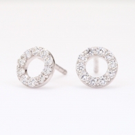 NXT Flight white diamond circle stud earrings