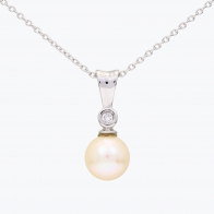 NXT Belize white fresh water pearl and white diamond necklace