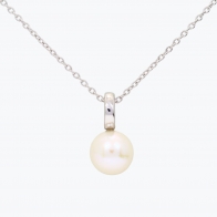 NXT  Luca white fresh water pearl drop necklace