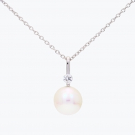 NXT Caspian white fresh water pearl and white diamond necklace