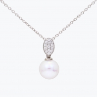 NXT Moana white fresh water pearl and white diamond necklace