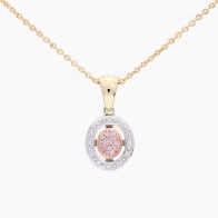 Bridgerton white and Argyle pink diamond pendant