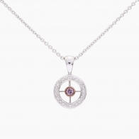 Meridian white and Argyle pink diamond pendant