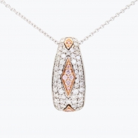 Evia Argyle pink and white diamond pendant