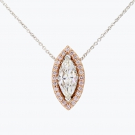 Amara marquise-cut white and Argyle pink diamond necklace