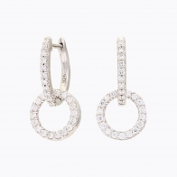 NXT Echo white diamond circle earrings