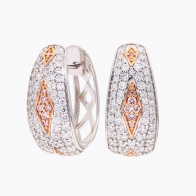 Evia Argyle pink and white diamond earrings