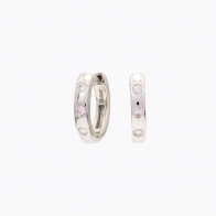 Marley Argyle pink and white diamond huggie earrings