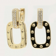 Perceus white diamond huggie earrings