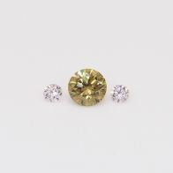 0.23 Total carat trio of round-cut Argyle pinkand fancy green diamonds