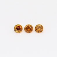 0.24 Total carat trio of round-cut orange diamonds