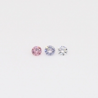 0.065 Total carat trio of round-cut rainbow diamonds