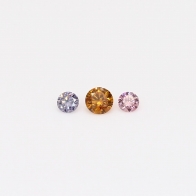 0.095 Total carat trio of round-cut rainbow diamonds