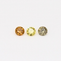 0.23 Total carat trio of round-cut rainbow diamonds