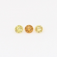 0.18 Total carat trio of round-cut rainbow coloured diamonds