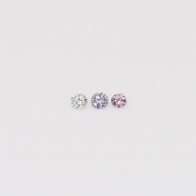 0.03 Total carat trio of round-cut rainbow diamonds