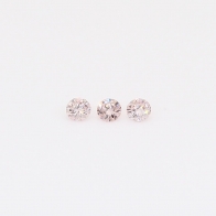 0.07 Total carat trio of round-cut 7-8P/PR Argyle pink diamonds