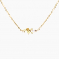 Carousel rainbow diamond cluster necklace