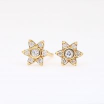 NXT Twinkle white diamond halo stud earrings