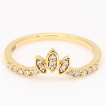 Coronet white diamond crown stackable ring