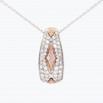 Evia Argyle pink and white diamond pendant