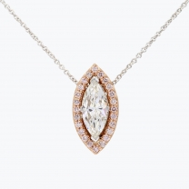 Amara marquise-cut white and Argyle pink diamond necklace