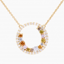 Eclipse rainbow diamond necklace