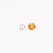 0.08 Total carat pair of round-cut light Argyle pink and fancy orange diamonds