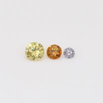 0.18 Total carat trio of round-cut rainbow diamonds