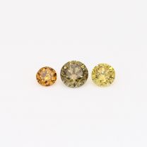 0.26 Total carat trio of round-cut rainbow diamonds