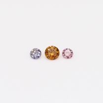 0.095 Total carat trio of round-cut rainbow diamonds