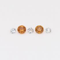 0.18 Total carat parcel of round-cut orange and white diamonds