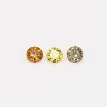 0.23 Total carat trio of round-cut rainbow diamonds