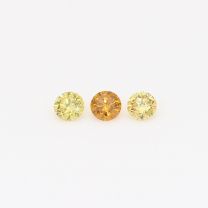 0.18 Total carat trio of round-cut rainbow coloured diamonds