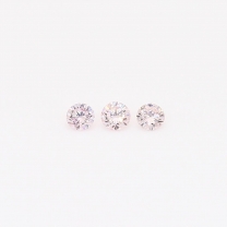 0.10 Total carat trio of round-cut FLP Argyle pink diamonds