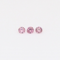 0.07 Total carat trio of round-cut FIPP Argyle pink diamonds