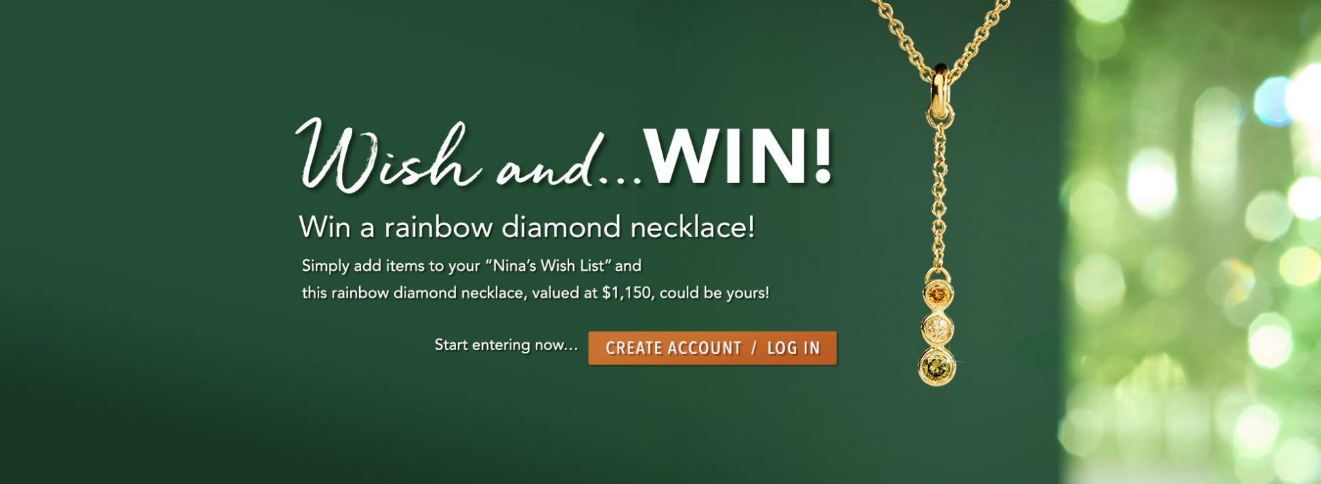 Wish + Win a rainbow diamond necklace! | Nina's Jewellery